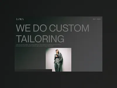 Lora - About Page UI Animation bespoke blog custom tailoring editorial editorial website fashion fashion blog fashion brand fashion collection fashion design fashion website landing page tailoring ui ui trends uiux uiux designer ux website website design