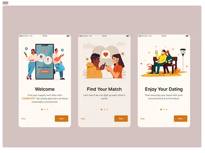 Onboarding- Dating App typography ui user interface visual design