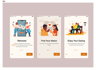 Onboarding- Dating App typography ui user interface visual design