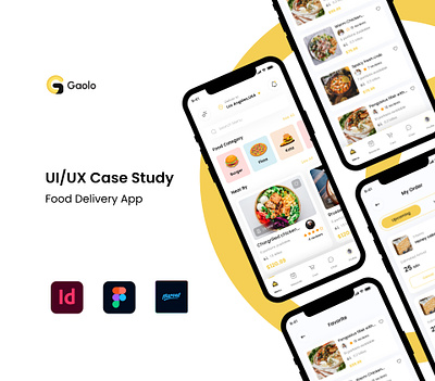 Gaolo Food App app design design food app illustrator mobile app mobile ui design restaurants ui uiuxdesign