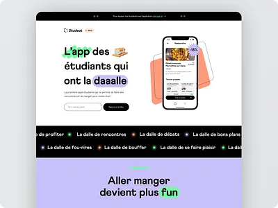 Mobile app landing page brutalism color colorful design desktop interface landing landing page mobile app modern neobrutalism product design ui web webdesign young