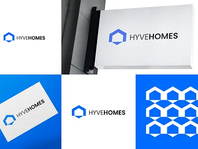 HYVE HOMES branding clever design hexagon home house hyve iconic illustration logo logodesign minimalist minimalistic