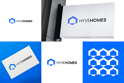 HYVE HOMES branding clever design hexagon home house hyve iconic illustration logo logodesign minimalist minimalistic