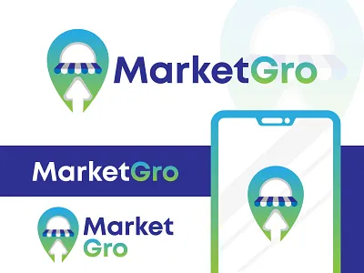 MarketGro Logo Design branding creative design graphic design illustrator logo modern trendy logo negative space logo vector