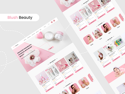Beauty shop website beauty beauty shop gray pink website