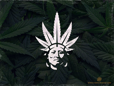 Native camocreative character design herb leaf logo native nature smoke weed