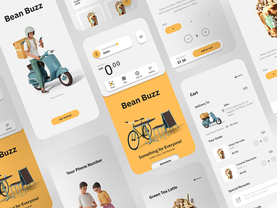 Coffee Ordering Mobile App app branding design minimal typography ui ux