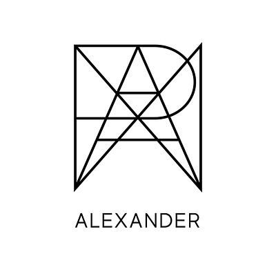 Alexander Name Logo Monogram Design abstract logo alexander name logo design etsy gift idea graphic design illustration logo logo design minimal logo monogram name logo tattoo uniqstash