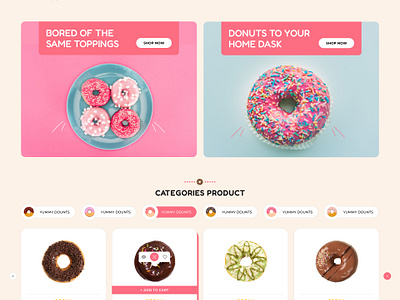 Donut Food website - theme design template - Themevolty addons prestashop branding design graphic design illustration partner premium prestashop 8 template theme themevolty typography ui ux