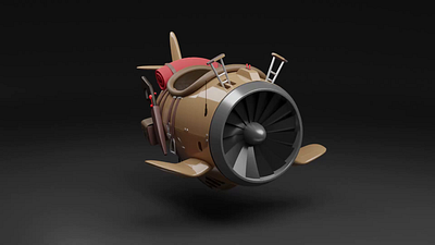 Turbine Engine Ride 3d 3d illustration airplane animation b3d blender concept design game ido yehimovitz illustration turbin western ww2