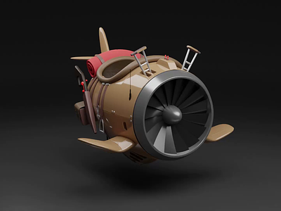 Turbine Engine Ride 3d 3d illustration airplane animation b3d blender concept design game ido yehimovitz illustration turbin western ww2