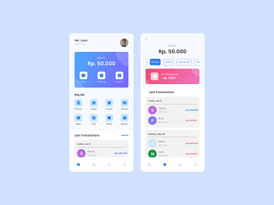 Payment Methods history home mobile payment uiux