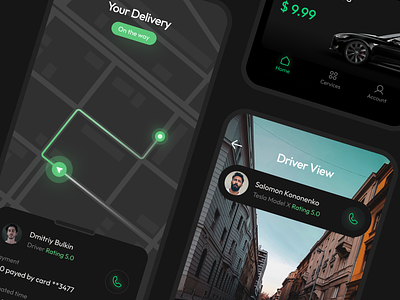 OpenMap.ai 2023 ai app dark delivery design digital mobile app rent a car startup taxi top shots ui ux