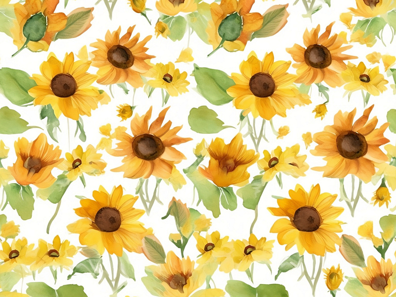 Seamless Sunflowers 2 seamless pattern watercolor
