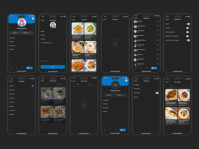 User profile app app design app screens concept cooking app design mobile app recipes ui user profile ux