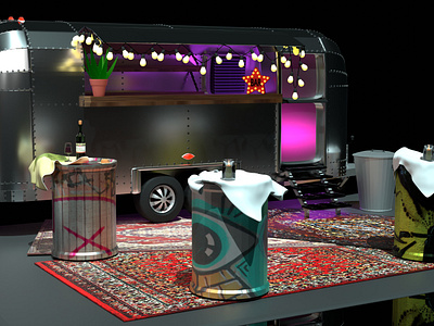 3D visualization and modeling of food truck, game props. 3d 3d car 3d modeling 3d visualizacio blender design game assets game props hard surfase