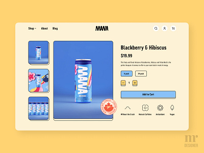 Energy Drink - eCommerce Website - Daily UI 012 beverage design interaction design mana product details page ui ux