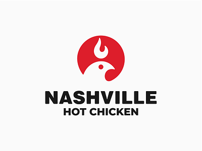 Nashville Hot Chicken | Logo Design bird branding chicken clever concept design double meaning fast food fire geometry graphic design hot logo logo design minimalist shape smart