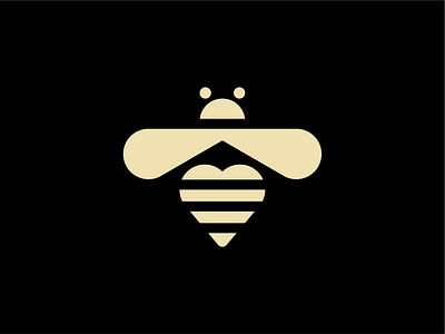 BeeLove | Logo Concept bee branding clever concept double meaning geometric logo geometry heart honey logo logo design love minimalist shape smart