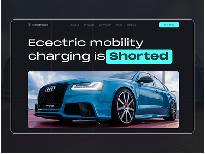 Electrode - website concept electro auto branding design graphic design typography ui ux vector
