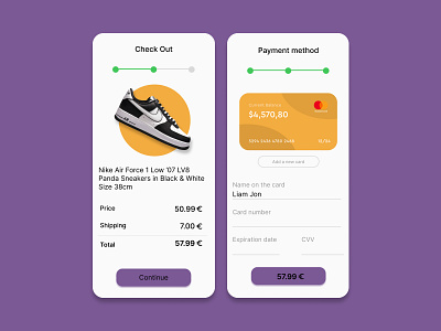 Daily UI Challenge 002- Credit Card Checkout app checkout creditcard dailyui design pay payment method store ui ux