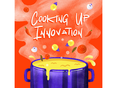 Podcast cover art brand cooking cover cover art hand drawn illustration podcast podcast cover procreate show texture