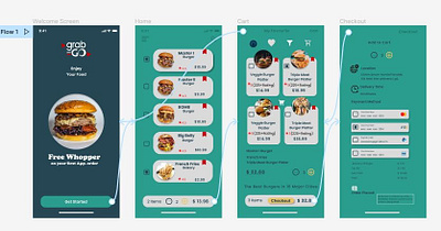 Grab and Go Mobile App. 3d app. branding design figma graphic design logo ui