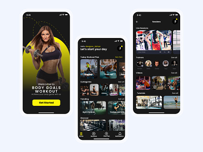Gym Workout App app application body builder fitness gym gym fitness ios popular trending ui video woman workout work out