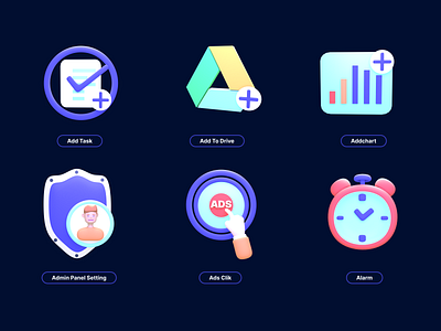 icons 3d 3d admin panel setting ads clik and alrm animation app branding design graphic design icon illustration logo mobile motion graphics ui ux vector