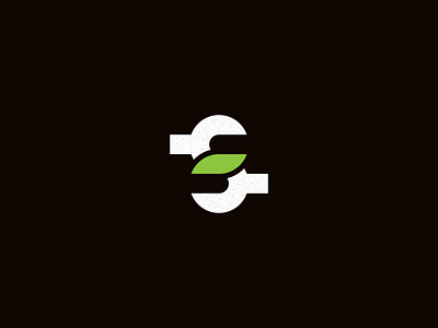 S + Leaf + Wrench icon cool creative design eco garage graphic design icon leaf lettermark logo minimal repair simple tool