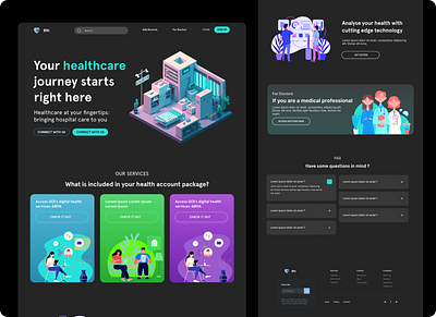 Bfit Telemedcine Web UI 3d animation app branding dark design doctor health hospital illustration logo telemedecine theme ui ux vector web website