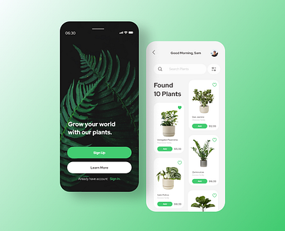 Botanic & Plant Shop App adobe xd app botanic branding design figma graphic design interface plant shop ui