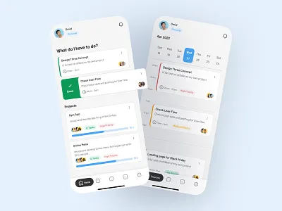 Task Manager Mobile App Concept app calendar clean ui concept design mobile taskmanager timeline ui