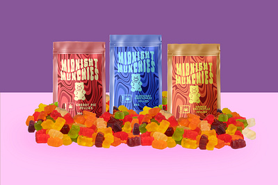 Midnight Munchies brand identity branding candy design graphic design logo logo design logo variation package design packaging vector visual identity