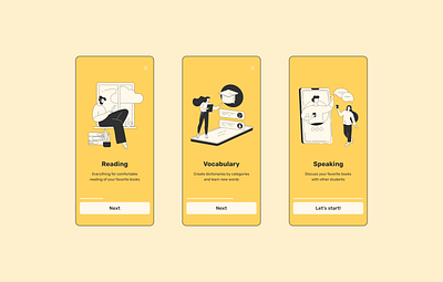 On-boarding for Library app design illustration ui