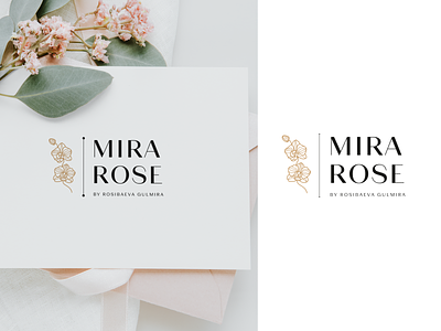 Brand Logo Mira Rose boutique branding brend flower graphic design logo ui vector