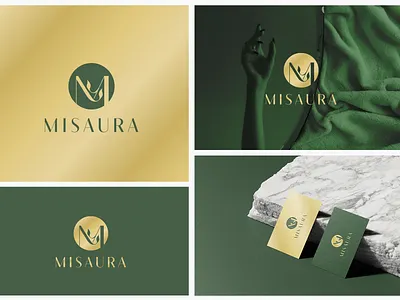 Misaura Logo & Brand Identity Design beauty logo brand identity brand logo branding fashion logo gold illustration leaf logo logodesign logotype luxury logo minimal logo modern spa logo