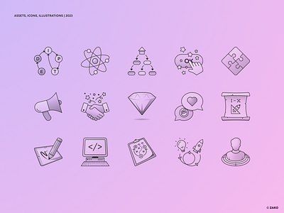 Custom icons assets custom graphic design icon set icons illustration