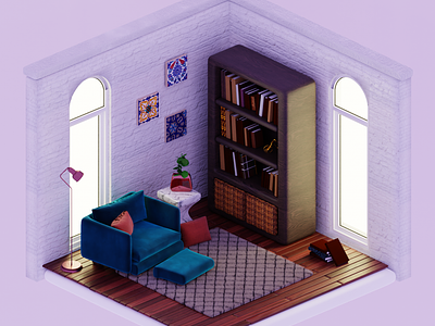 Isometric Library 3d blender blender3d isometric render