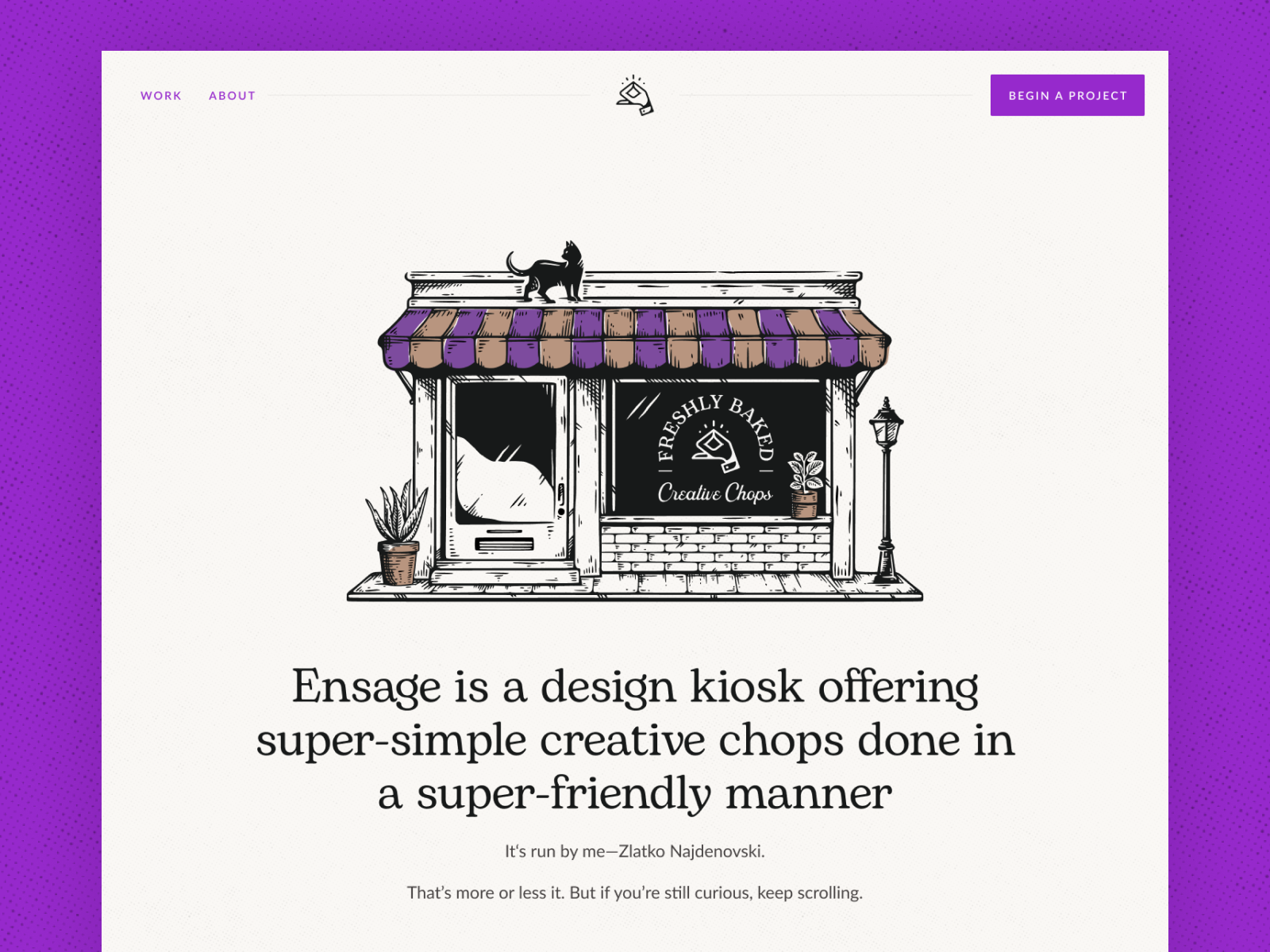 Example of Ensage portfolio website