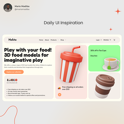 Hekto Daily UI Inspiration 3d 3d model animation branding ui web design webflow website