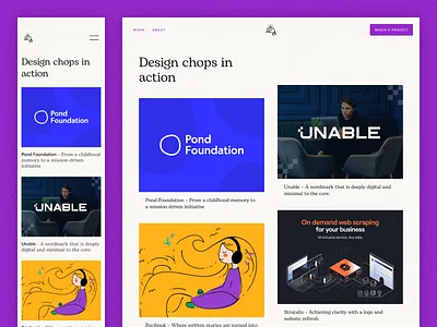 Ensage portfolio website beige branding conversational culinary graphic grit illustrations landing page ligatures organic paper portfolio retro serif typography ui web web design webpage website