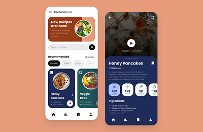 Recipe App app challenge dailyui dailyui040 design food foodapp kitchen meal mobile mockup recipe recipeapp ui uiux