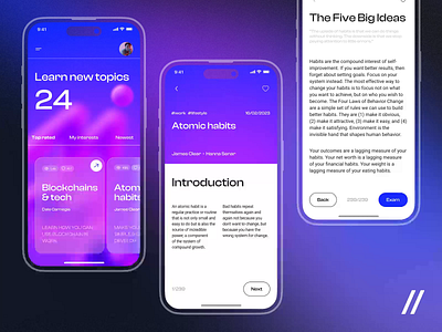Educational App android animated animation app articles books design education interface ios mobile mobile app motion motion design motion graphics online purrweb reading ui ux