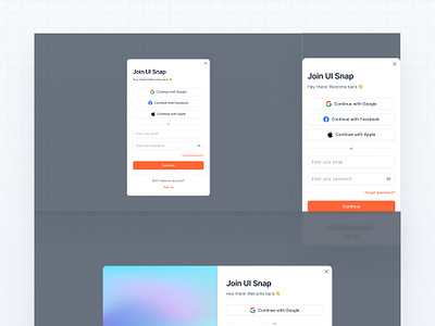 UI Snap - Login and Signup Page ui login and signup page
