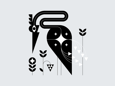 Stork animal bird illustration logo mark nature stork symbol vector wild
