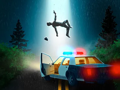 The Abduction aliens graphic design illustration ufo