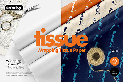 Wrapping Tissue Paper Mockup Set box