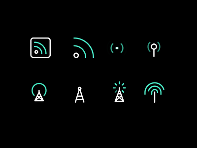Wireless Icon Set - Lottie adobe aftereffects animation branding design graphic design icon icondesign iconography iconpack icons iconset ill illustration logo motion graphics outline ui