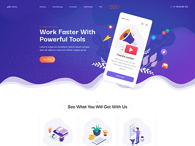 Upland - Landing Page Design branding design landing page ui web design